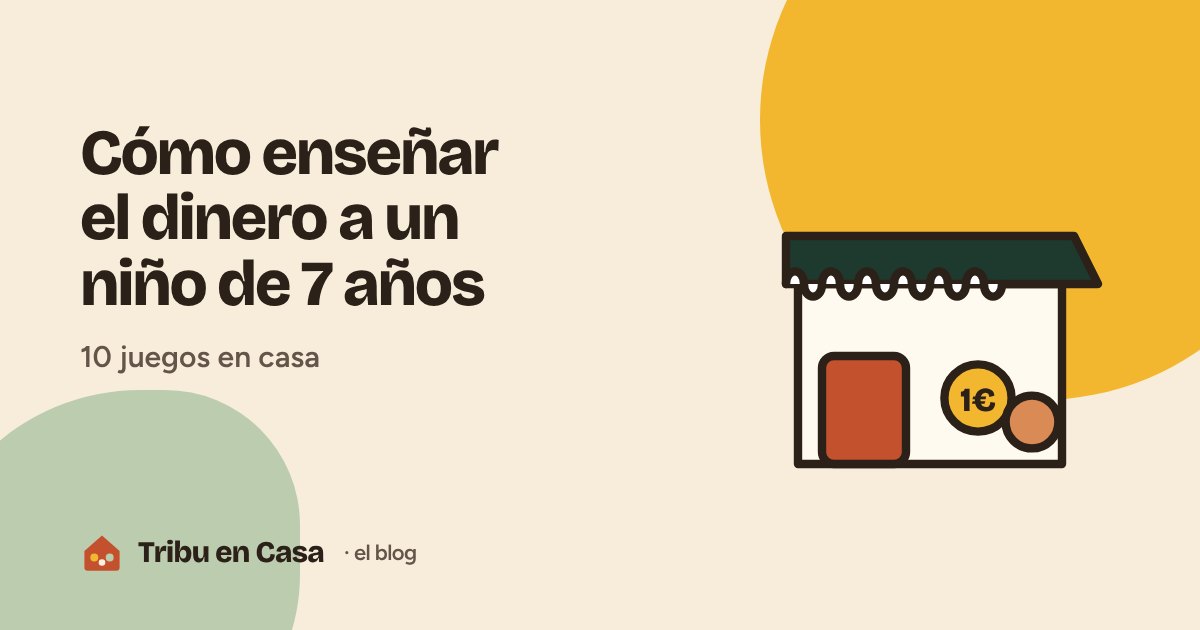 Un niño de 7 años juega a la tienda con monedas de euro