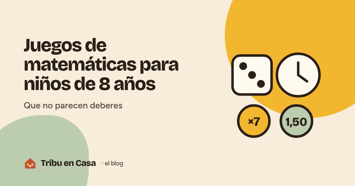 Juegos de matemáticas para niños de 8 años con dados, monedas y un reloj